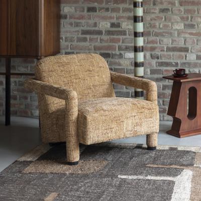 Dutchbone Fauteuil 'Kent' Geweven stof, kleur Okergeel