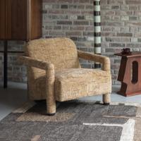 Dutchbone Fauteuil 'Kent' Geweven stof, kleur Okergeel