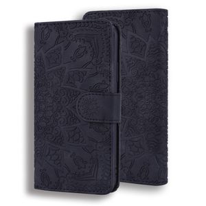 Xiaomi Redmi Note 9T 5G hoesje - Bookcase - Pasjeshouder - Portemonnee - Mandalapatroon - Kunstleer - Zwart