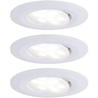 Paulmann LED-inbouwlamp voor badkamer Set van 3 stuks Wit (mat)