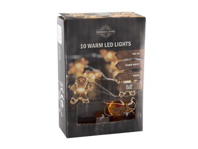 Draadverlichting peperkoek pop x10 warmled Timer - Hit