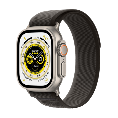 Refurbished Apple Watch Ultra 49mm Trail band Trail Zwart Grijs Licht gebruikt