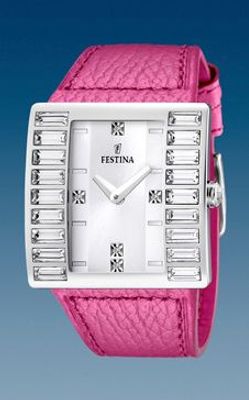 Horlogeband Festina F16538-6 Leder Roze 32mm
