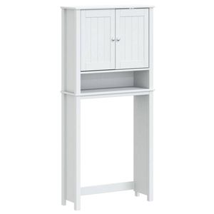 vidaXL Wasmachinekast BERG 76x27x164,5 cm massief hout wit