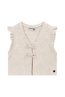 Like Flo winter gilet meisjes - beige - Dia - nep strik sluiting