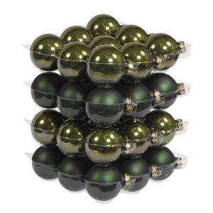 Kerstballen - 36x st - olijf groen - D6 cm - glas - kerstversiering