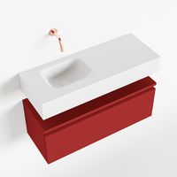 Toiletmeubel Mondiaz Andor | 80 cm | Meubelkleur Fire | Lex vrijhangend wastafel Talc Links | Zonder kraangat Toiletmeubel Mondiaz Andor | 80 cm | Meubelkleur Fire | Lex vrijhangend wastafel Talc Links | Zonder kraangat