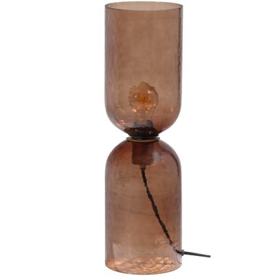 WOOOD Tafellamp 'Gigi' Gehamerd Glas, kleur Bruin