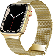 Milanese band - Goud - Extra sterke magneet - Geschikt voor Apple Watch 38mm / 40mm / 41mm - thumbnail