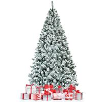 225cm Kunstkerstboom Sneeuwspar Metalen Standaard Kerstboom