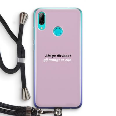 gij moogt er zijn: Huawei P Smart (2019) Transparant Hoesje met koord