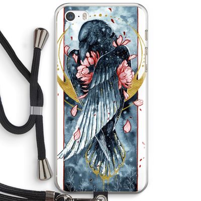 Golden Raven: iPhone 5 / 5S / SE Transparant Hoesje met koord