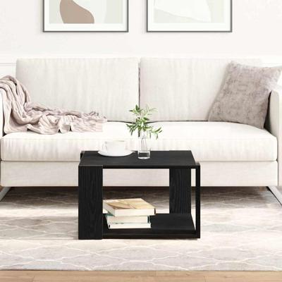 Salontafel Zwart eiken 85 x 55 x 31 cm Bewerkt hout