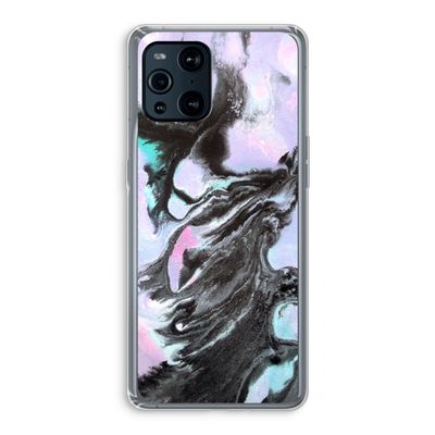 Pastel zwart: Oppo Find X3 Pro Transparant Hoesje