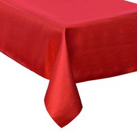 Tafelkleed/tafellaken rood sparkling effect van polyester formaat 140 x 240 cm   -