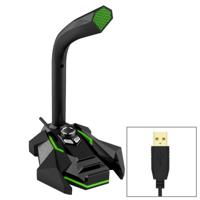 GK Desktop omnidirectionele USB Wired Dual Mic condensator microfoon ingebouwde geluidskaart compatibel met PC/Mac voor live uitzending show KTV