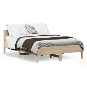 Bedframe met hoofdbord massief grenenhout 135x190 cm