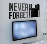 Decoratieve diskette Never Forget Muursticker