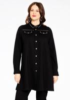 Yoek Blouse mets | Zwart | Maat 54/56
