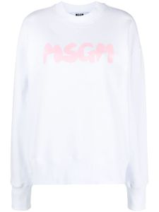 MSGM sweat en coton à logo imprimé - Blanc