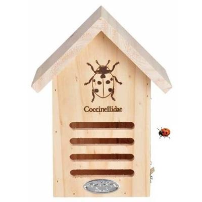 Vurenhouten lieveheersbeestjeshotel - 17 x 12 x 2 cm - Hotel/huisje voor insecten