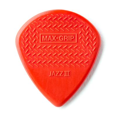 Dunlop Max Grip Jazz III Plectrum Rood - Per Stuk Dunlop Max Grip Jazz III Plectrum Rood - Per Stuk