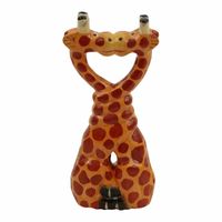 Kussende Houten Giraffes S - thumbnail