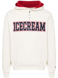 ICECREAM hoodie en coton à logo appliqué - Tons neutres