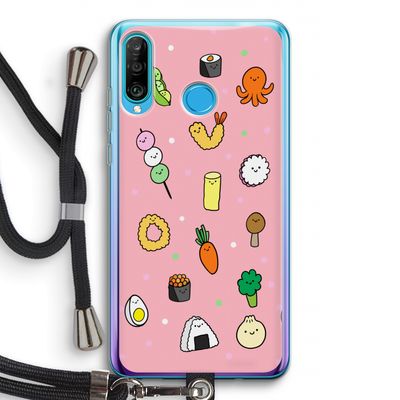 Happy bento friends: Huawei P30 Lite Transparant Hoesje met koord