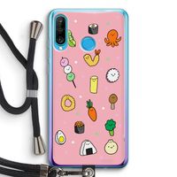 Happy bento friends: Huawei P30 Lite Transparant Hoesje met koord