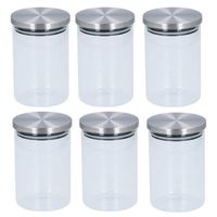 6x Glazen voorraadpot / snoeppot 800 ml