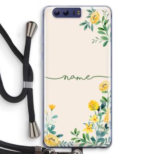 Gele bloemen: Honor 9 Transparant Hoesje met koord
