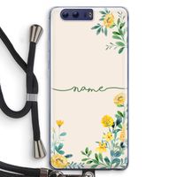 Gele bloemen: Honor 9 Transparant Hoesje met koord