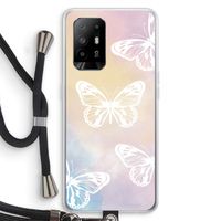 White butterfly: Oppo A95 5G Transparant Hoesje met koord