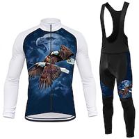 Voor heren Wielrenshirt met strakke wielrenbroek Lange mouw Bergracen Wegwielrennen Blauw Adelaar Fietsen Spandex Sport Adelaar Kleding Lightinthebox - thumbnail