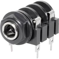 BKL Electronic 1109016 Jackplug 6,35 mm Bus, inbouw horizontaal Aantal polen: 2 Mono Zwart 1 stuk(s)