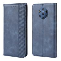 Magnetische Buckle retro Crazy Horse textuur horizontale Flip lederen case voor Nokia 9 PureView met houder & kaartsleuven & fotolijstjes (blauw)