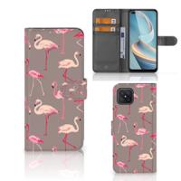OPPO Reno4 Z | Telefoonhoesje | Met pasjeshouder | Flamingo