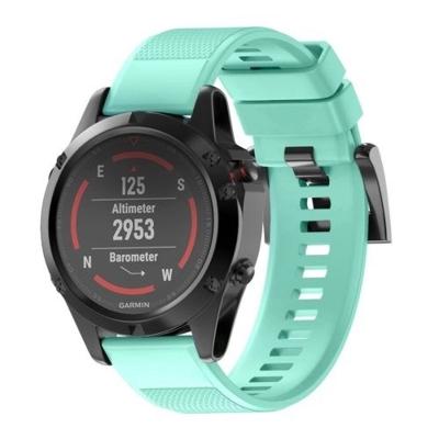 Snelle verwijderbare siliconen polsband voor fenix 5 22mm (mintgroen)