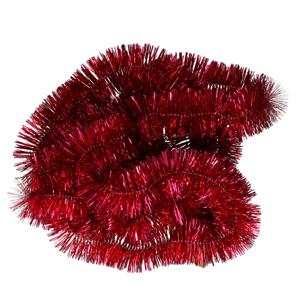 Kerstslinger - rood - folie - 270 x 5 cm - lametta - kerstboomslinger