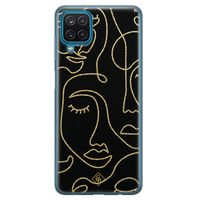 Samsung Galaxy A12 siliconen hoesje - Abstract faces - thumbnail