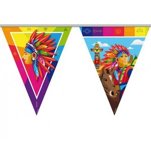 Indianen verjaardag thema vlaggenlijn 10 meter