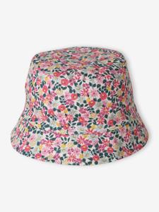 Omkeerbare bob met bloemenprint voor meisjes snoepjesroze