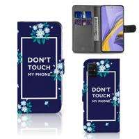 Samsung Galaxy A51 Portemonnee Hoesje Flowers Blue DTMP