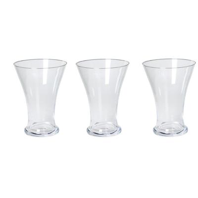 Bellatio Design Vaas - 3x - taps uitlopende vaas - glas - 25 cm - decoratie - bloemenvaas