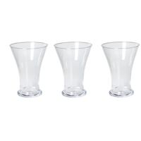 Bellatio Design Vaas - 3x - taps uitlopende vaas - glas - 25 cm - decoratie - bloemenvaas