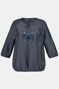 Ulla Popken Shirt, classic, gebloemd stiksel, 3/4 mouwen - Grote Maten