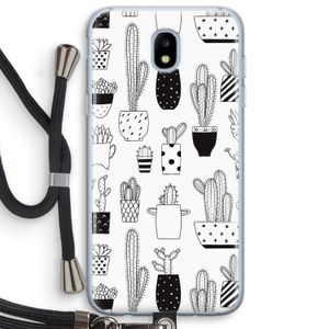 Cactusmotief: Samsung Galaxy J5 (2017) Transparant Hoesje met koord
