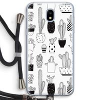 Cactusmotief: Samsung Galaxy J5 (2017) Transparant Hoesje met koord
