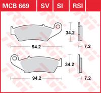 TRW Remblokken, en remschoenen voor de moto, MCB669RSI Sinter competitie offroad